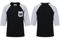 Fatal Crew Deal Breaker 3/4 Sleeve Raglan Pocket Tee - Black/Heather Grey - Men's L