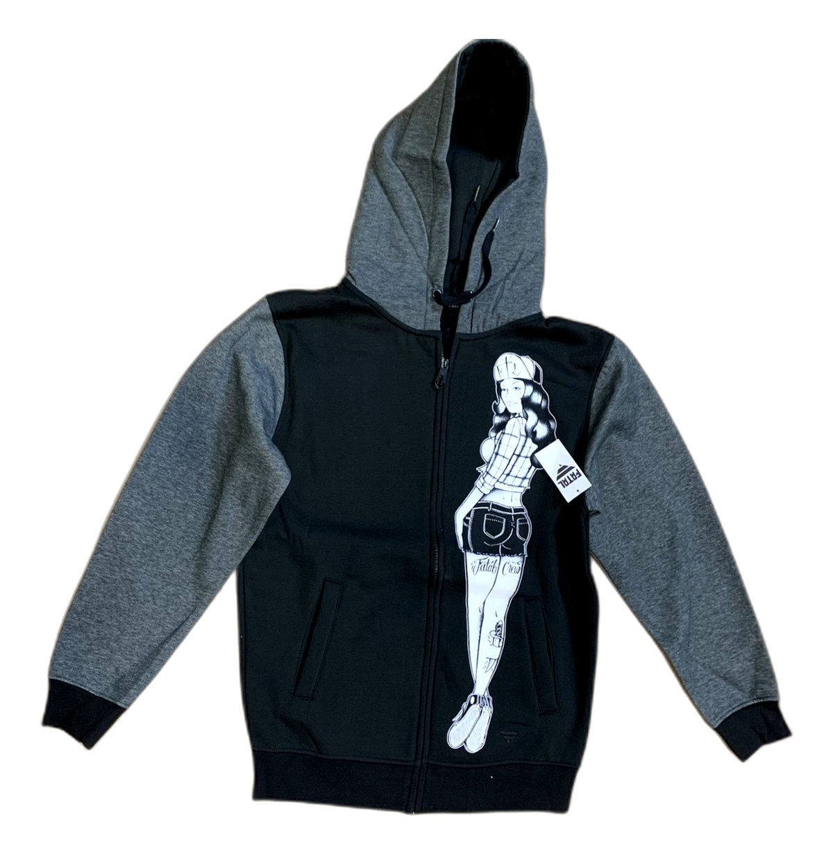 Fatal Side To Side Full-Zip Hoodie - Black/Grey - Men's S