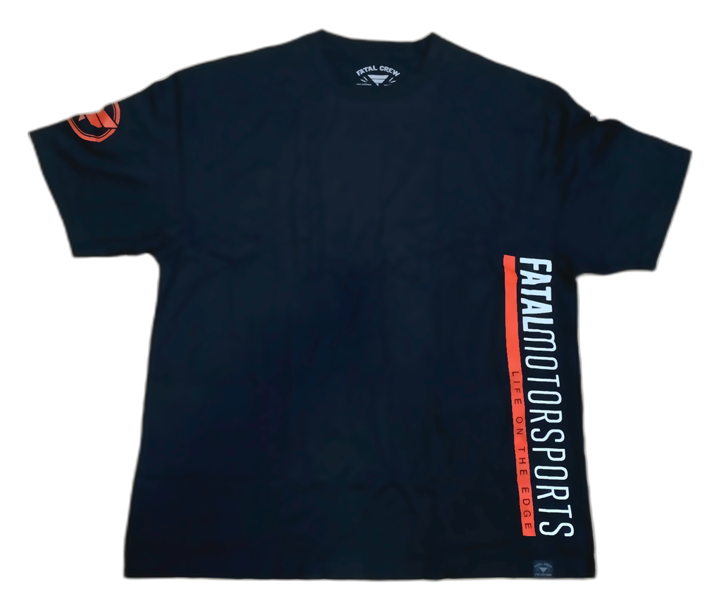 Fatal Crew Fatal Motorsports Life On The Edge Vertical Print Tee - Black - Men's XXL