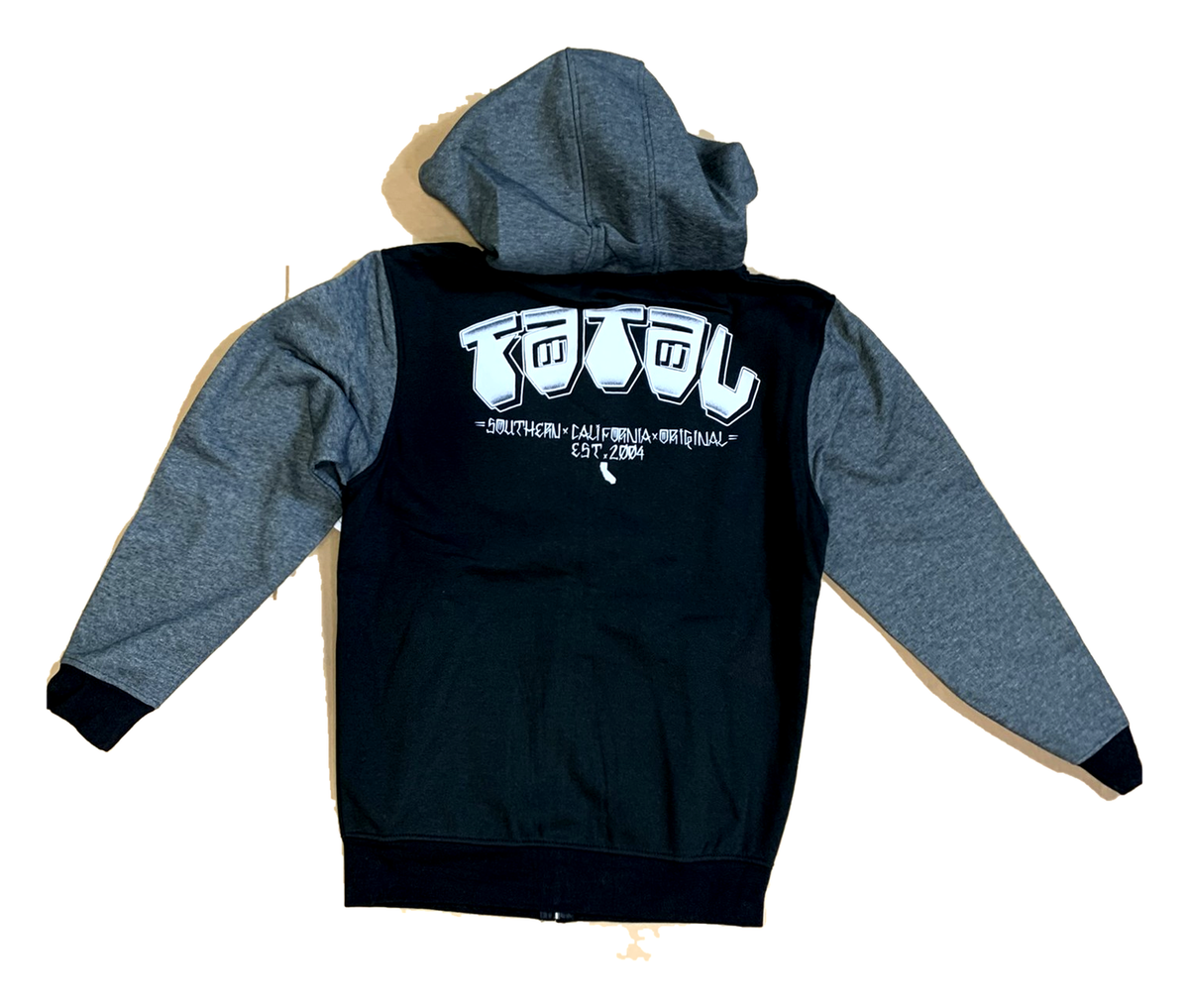 Fatal Side To Side Full-Zip Hoodie - Black/Grey - Men's S