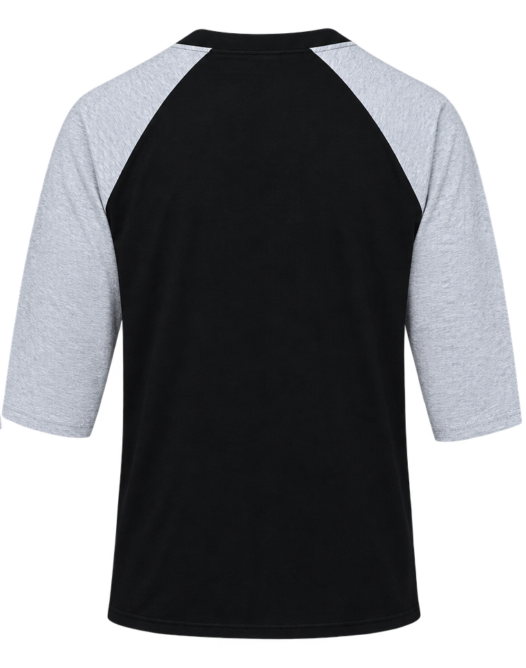 Fatal Crew Deal Breaker 3/4 Sleeve Raglan Pocket Tee - Black/Heather Grey - Men's L