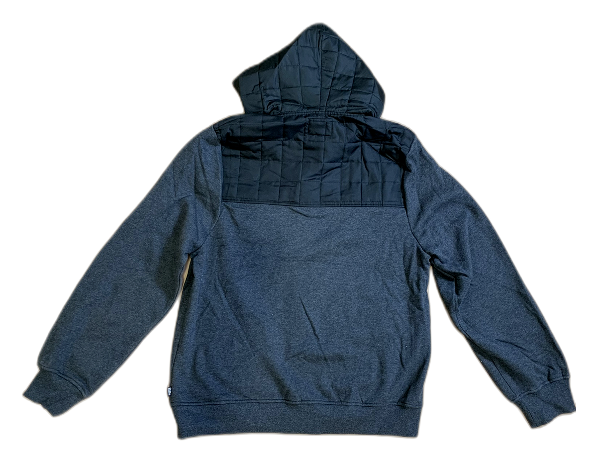 Fatal Quilted Yoke Hooded Fleece Jacket - Charcoal - Men's XXL
