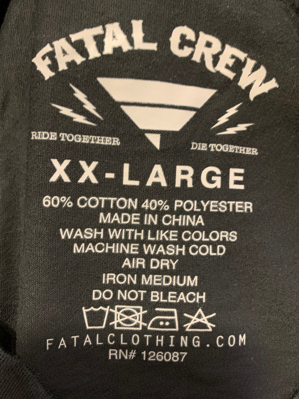 Fatal Crew Fatal Motorsports Life On The Edge Vertical Print Tee - Black - Men's XXL