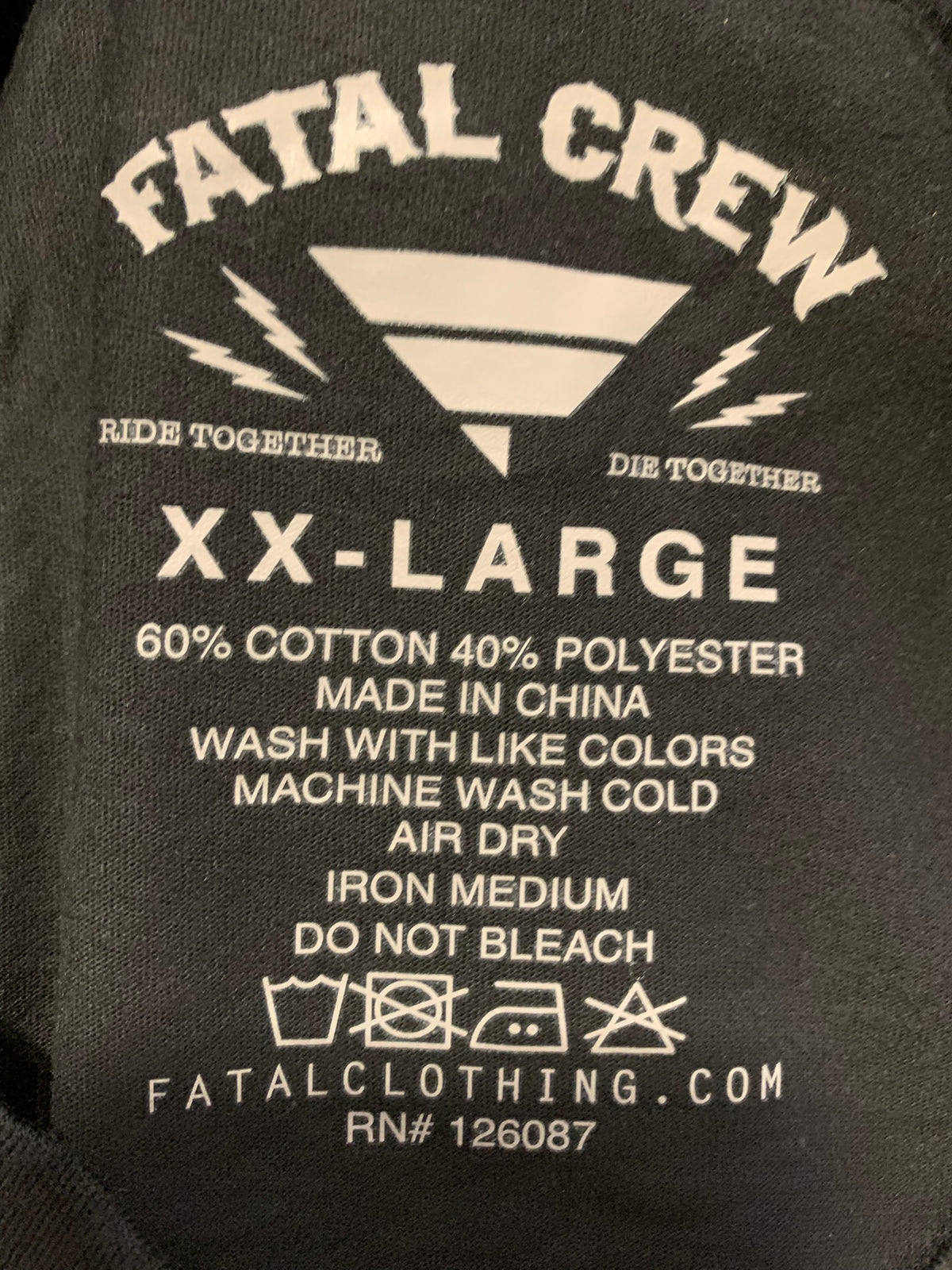 Fatal Crew Fatal Motorsports Life On The Edge Vertical Print Tee - Black - Men's XXL