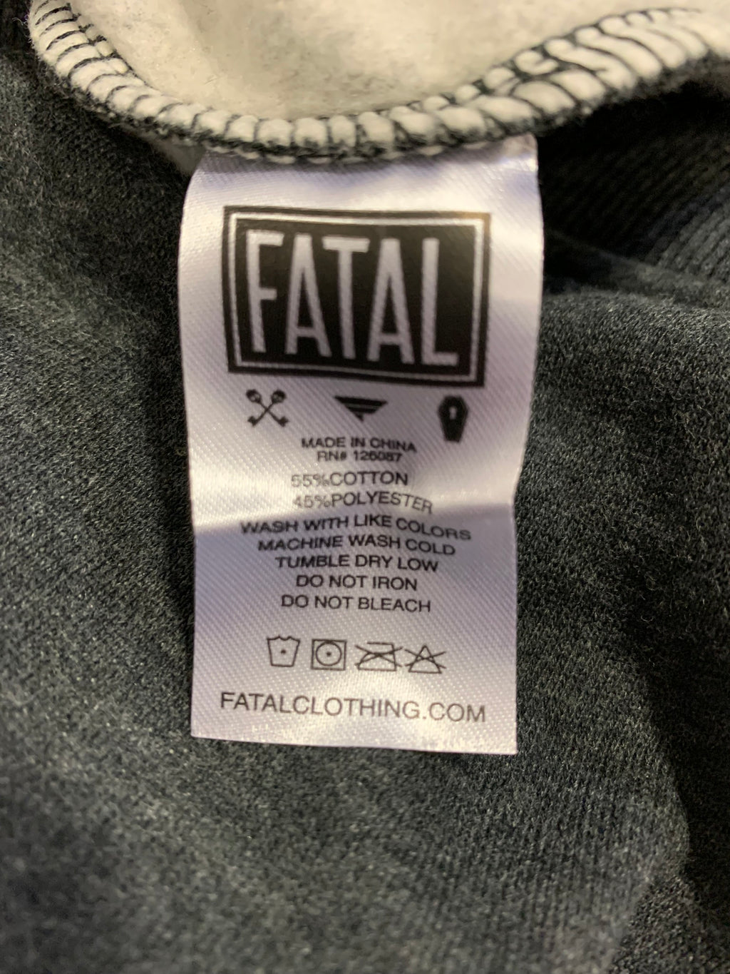 Fatal Quilted Yoke Hooded Fleece Jacket - Charcoal - Men's XXL