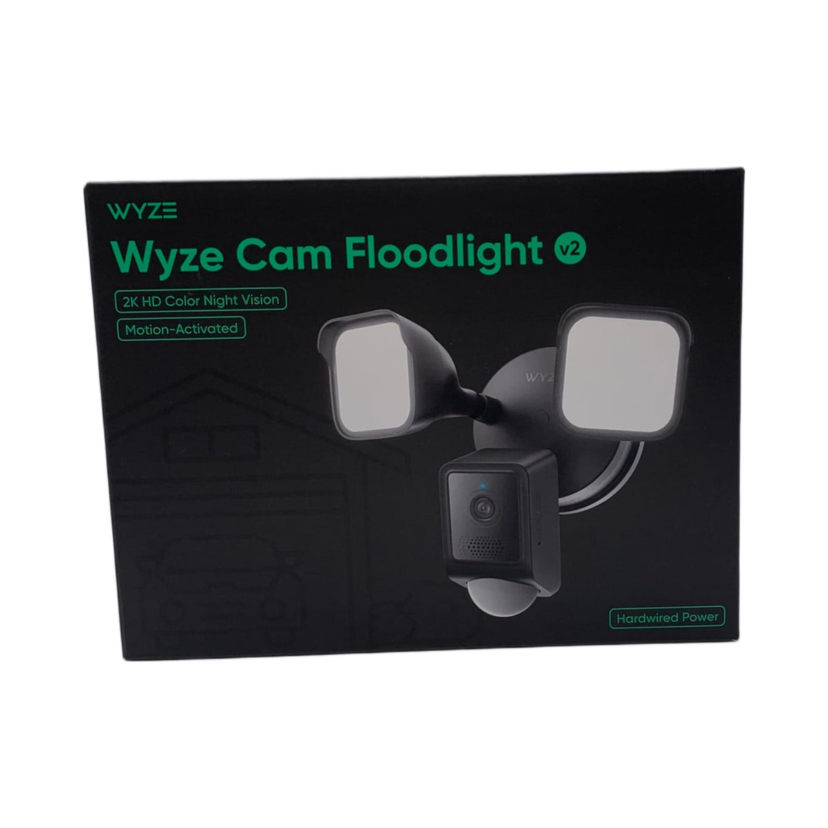 Wyze Cam Floodlight v2 – Motion-Activated Hardwired Floodlight Camera, Black – WYZECFL2BL (New)