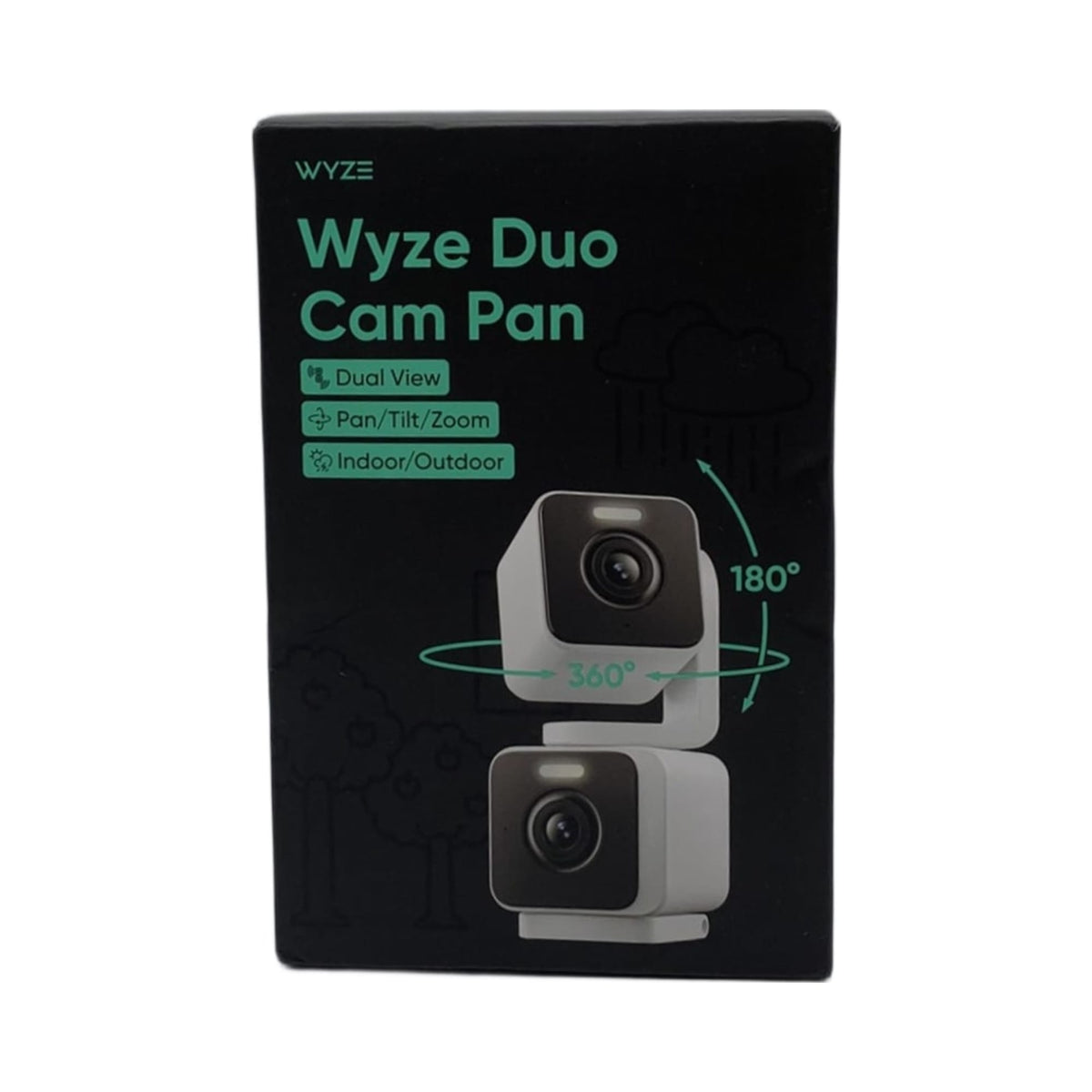 Wyze Duo Cam Pan – 2K Dual-Lens Indoor/Outdoor Pan-Tilt Camera, IP65, White (New, Sealed)