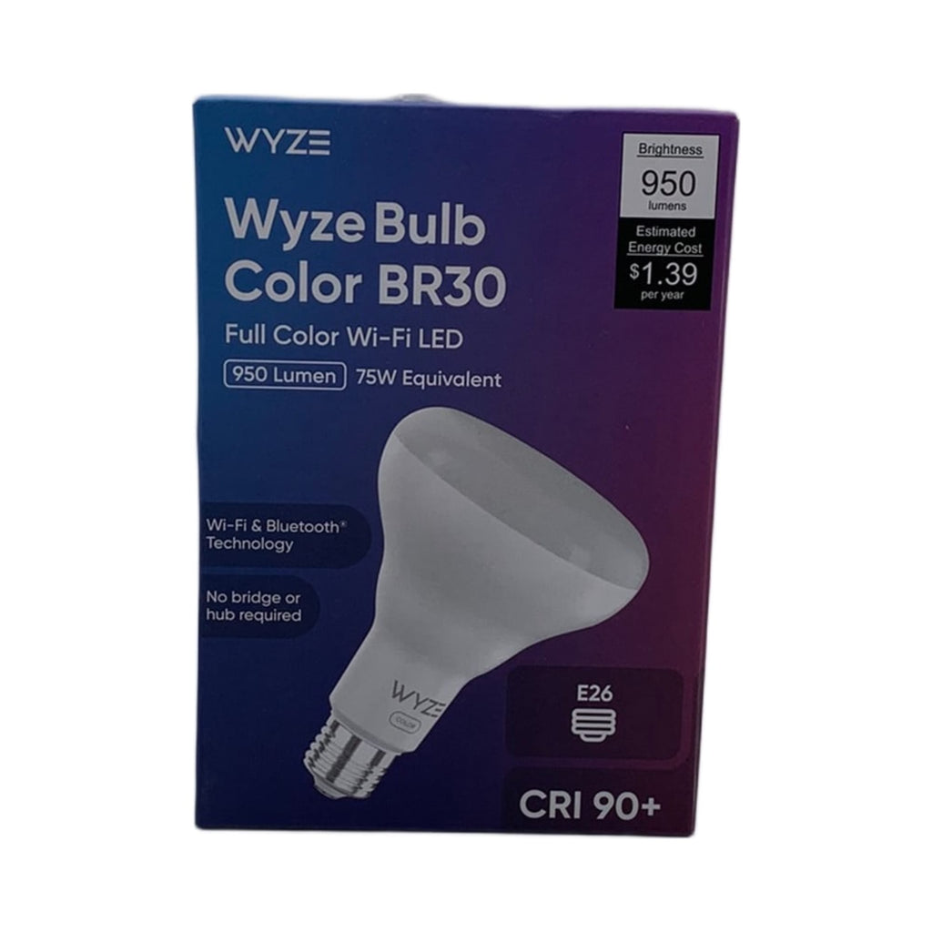 Wyze Bulb Color BR30 Wi-Fi Smart Bulb – E26, 75W Equivalent, 950 Lumens (New)