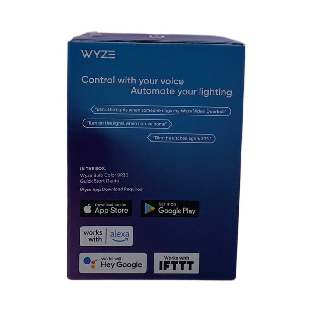 Wyze Bulb Color BR30 Wi-Fi Smart Bulb – E26, 75W Equivalent, 950 Lumens (New)
