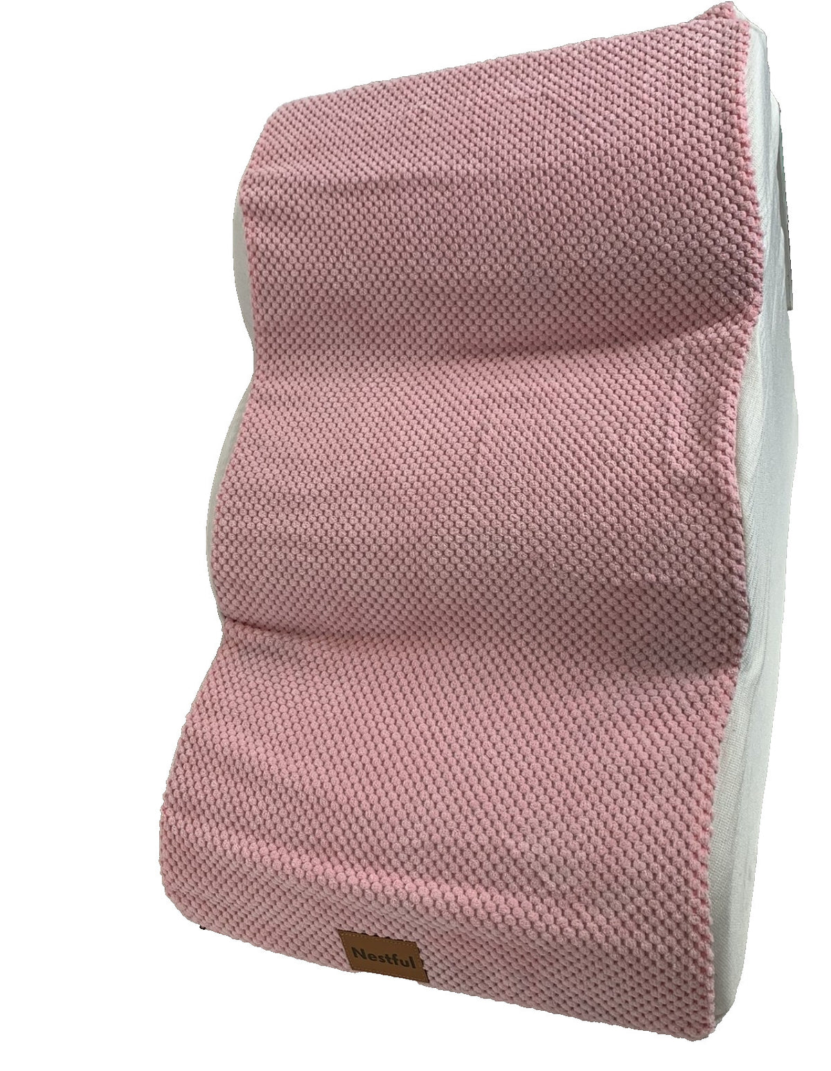 Nestful 3-Step Foam Pet Stairs for Small Dogs & Cats – Pink/White
