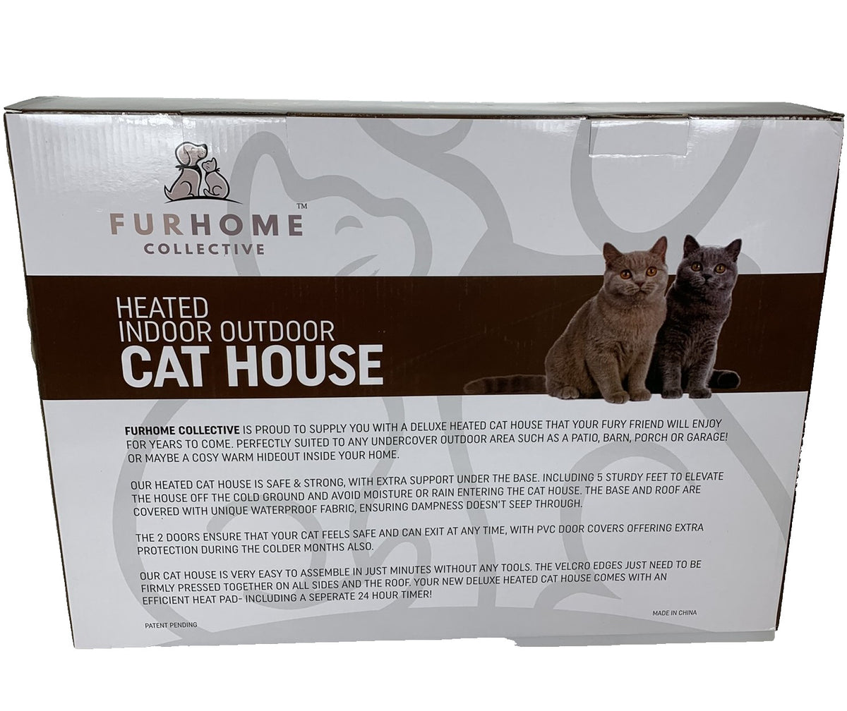 Heated Indoor/Outdoor Cat House – Weatherproof Insulated Pet Shelter
