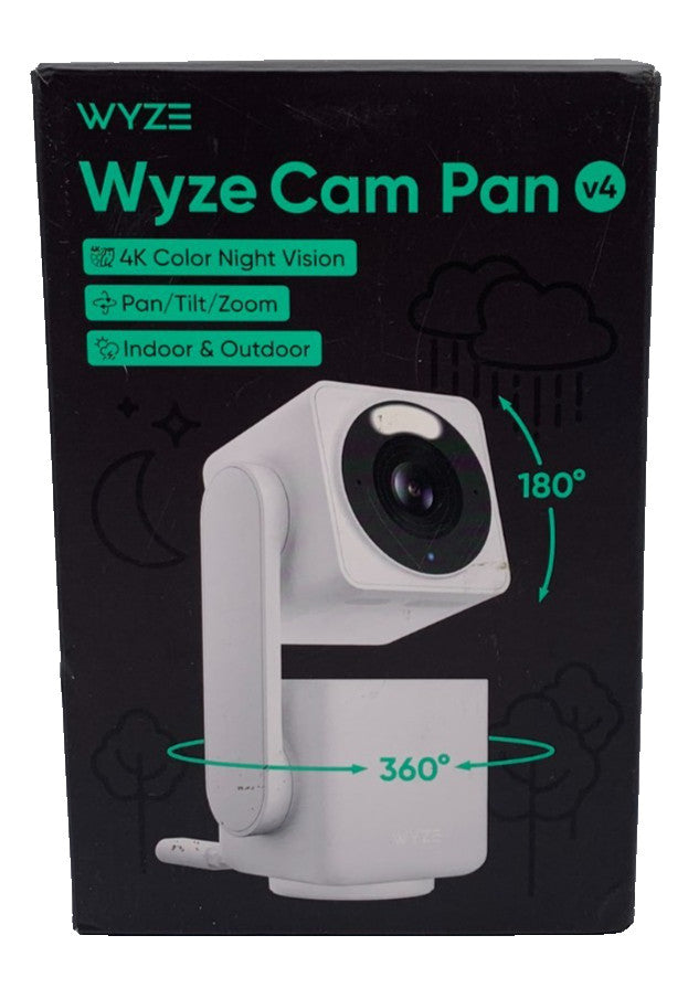 Wyze Cam Pan v4 – Indoor/Outdoor Plug-in 4K Security Camera with 360° Pan/Tilt