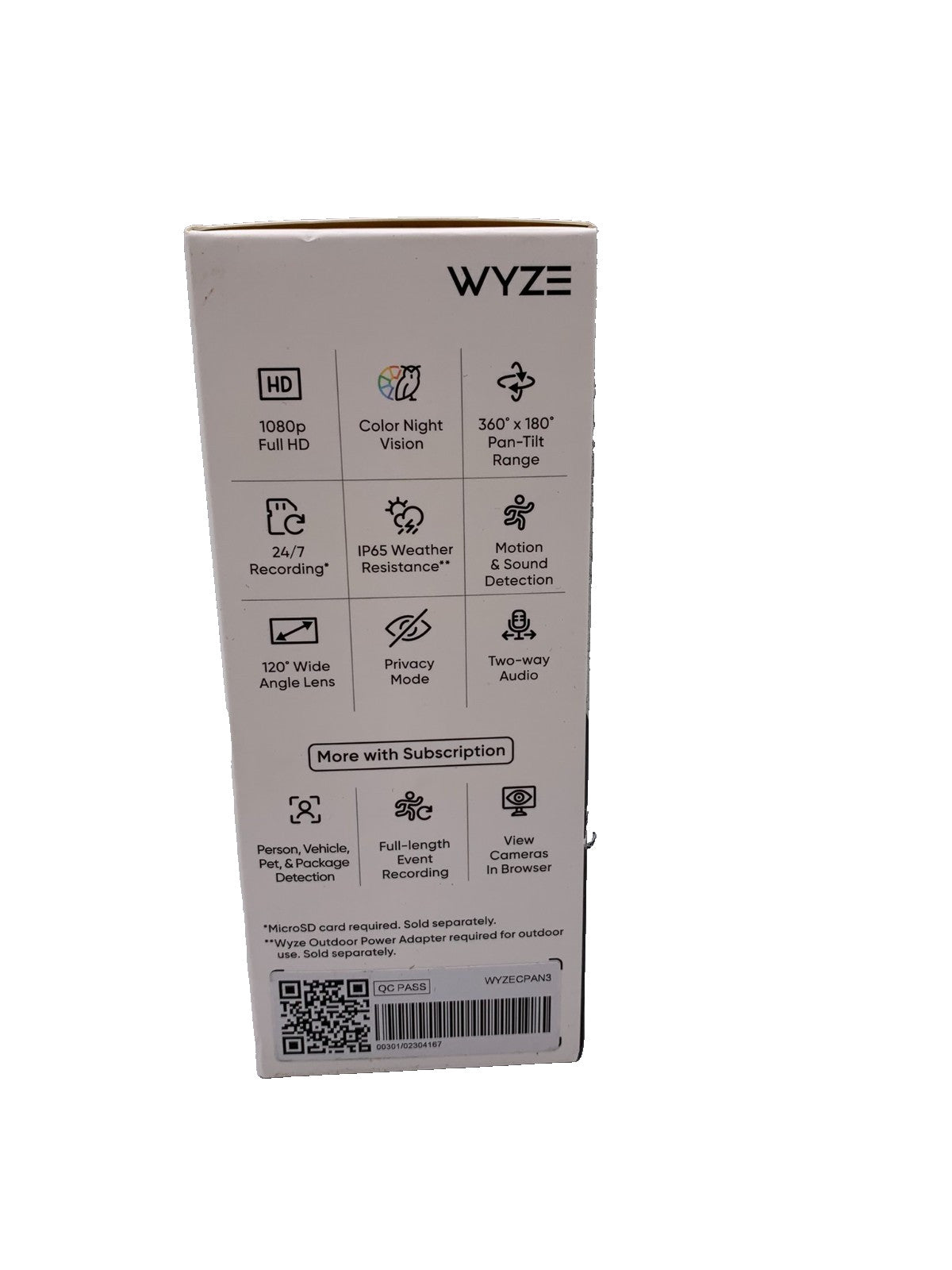 Wyze Cam Pan – Indoor/Outdoor Pan & Tilt Security Camera with Night Vision (New)