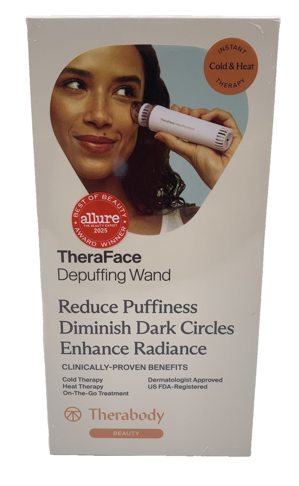 Therabody TheraFace Depuffing Wand – Cold & Heat Skincare Tool (New, Sealed)