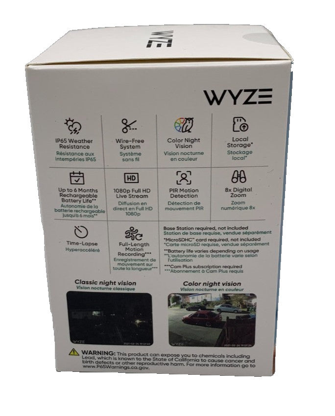 Wyze Cam Outdoor v2 Wireless Rechargeable Security Camera (Base Station Required)