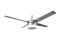 51" Ceiling Fan with Light Kit – 4 Blade – Satin Nickel, Frosted Glass, Downrod Mount